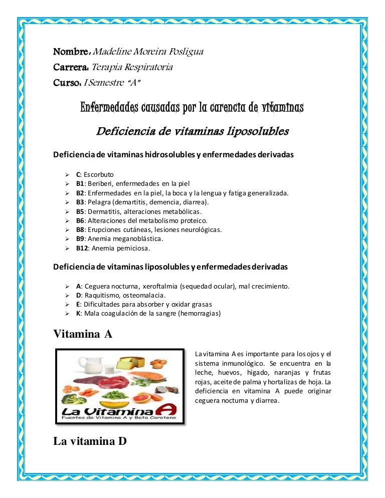 Consecuencias de la deficiencia de vitamina b3